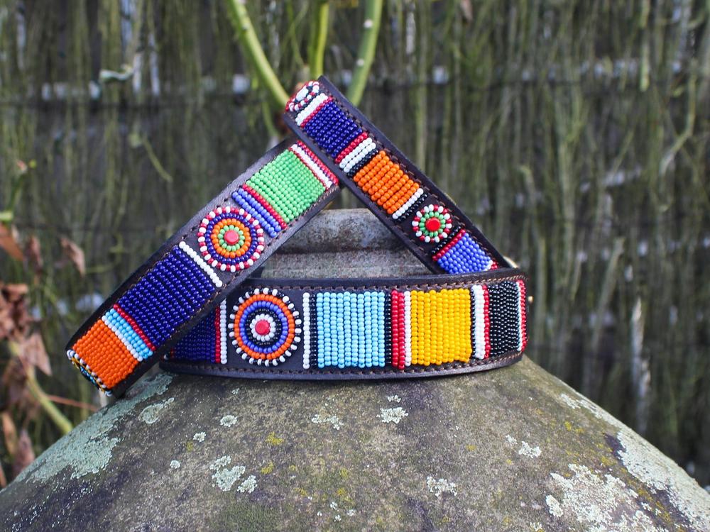 MACHU PICCHU beaded dog collar - detail